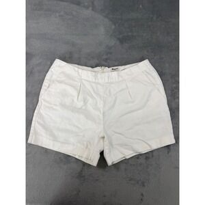 Madewell White Linen Blend Pleated High-Rise Shorts Style Size 4 Coastal Preppy